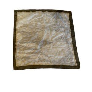 Made in Italy Sheer Chiffon Scarf Blue Brown Floral